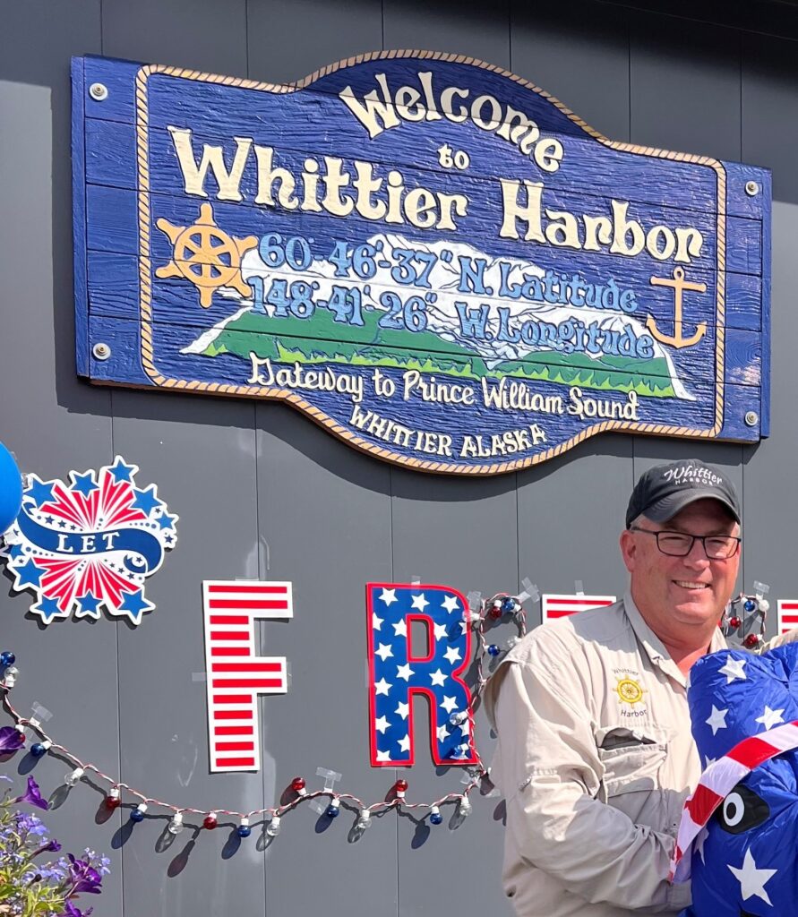 David Borg, Harbormaster in Whittier, Alaska at 4th of July event. Photo submitted by T. Foster. 